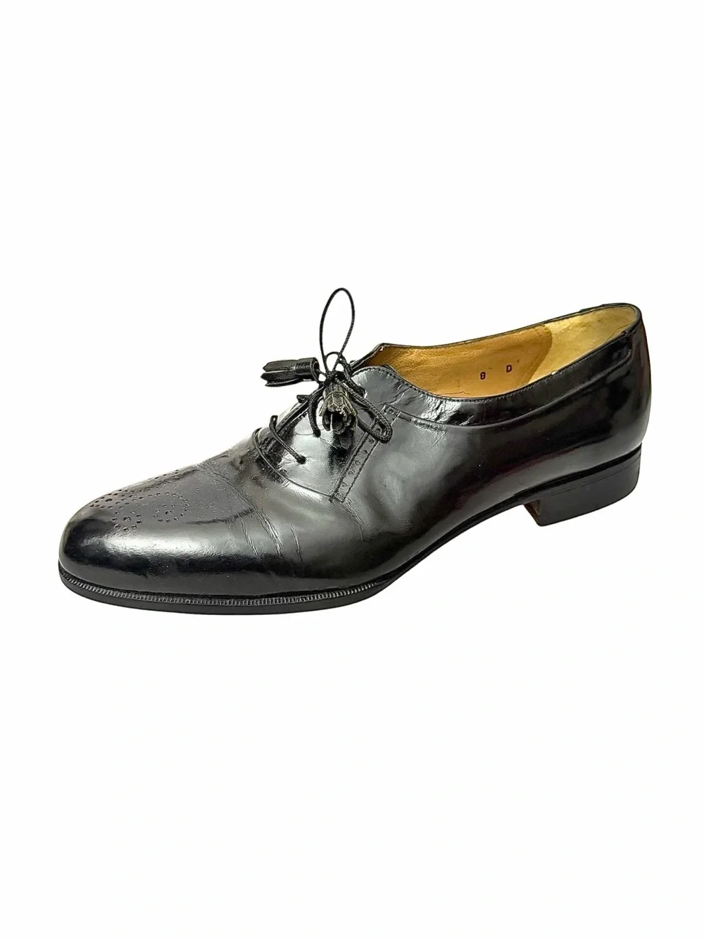 Bally MILO Black Leather Medallion Oxford Dress Shoes Made in Italy Men’s 8 D